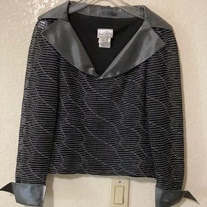 Joseph Ribkoff Black and Silver Blouse